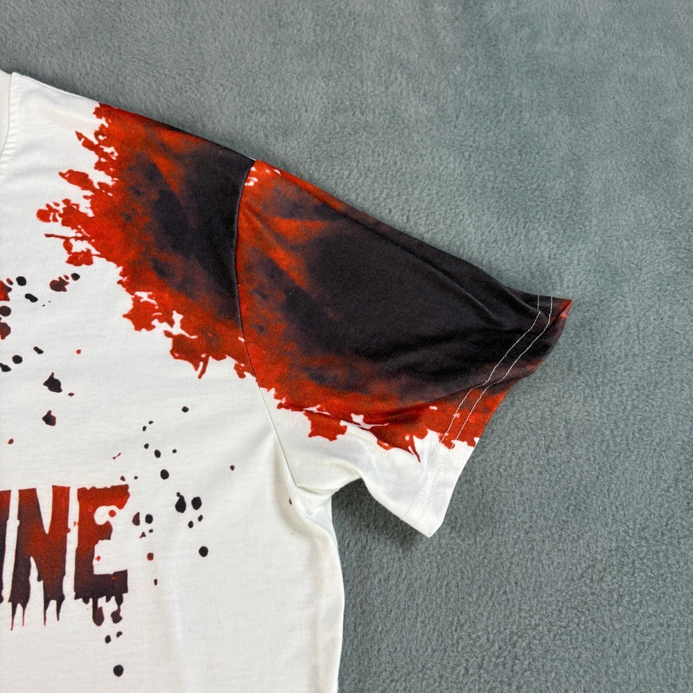 Im Fine Blood Splatter Graphic T-Shirt XL White V-Neck Halloween Horror Costume - Picture 4 of 12